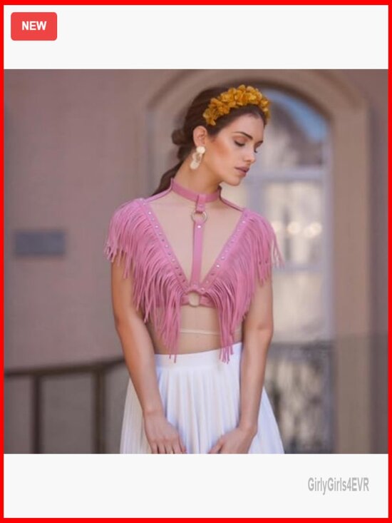Adjustable Faux Leather Fringe Belt Shawl for Outerwear Layering main image 4